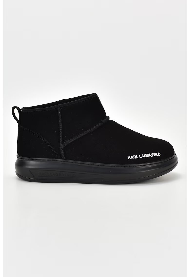 Karl Lagerfeld Ghete slip-on din piele intoarsa - Negru