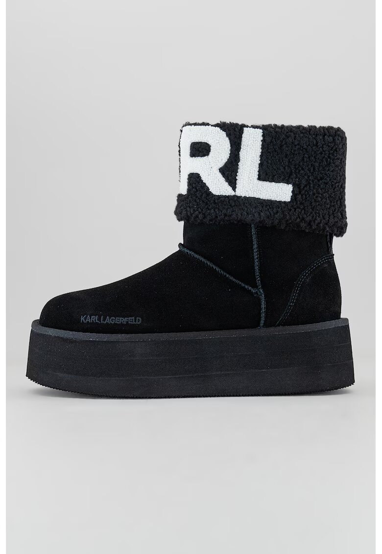 Karl Lagerfeld Ghete slip-on flatform cu logo