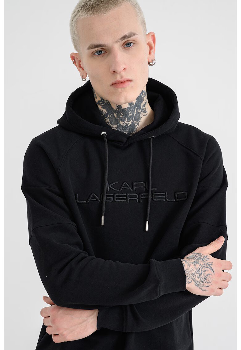 Karl Lagerfeld Hanorac cu logo brodat - Negru