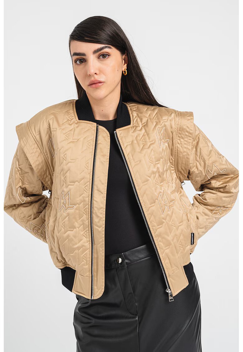 Karl Lagerfeld Jacheta bomber cu maneci detasabile - Bej