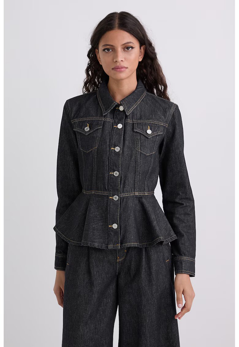 Karl Lagerfeld Jacheta din denim cu buzunare aplicate - Bleumarin