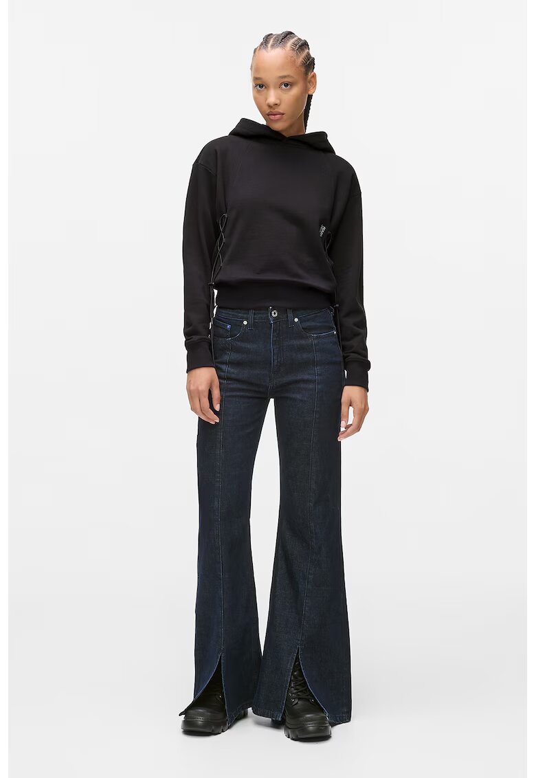 Karl Lagerfeld Jeans Blugi cu croiala ampla si terminatii cu slit - Bleumarin