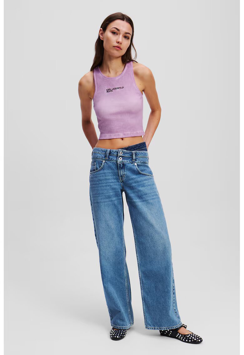 Karl Lagerfeld Jeans Blugi relaxed-fit din bumbac organic - Albastru pastel
