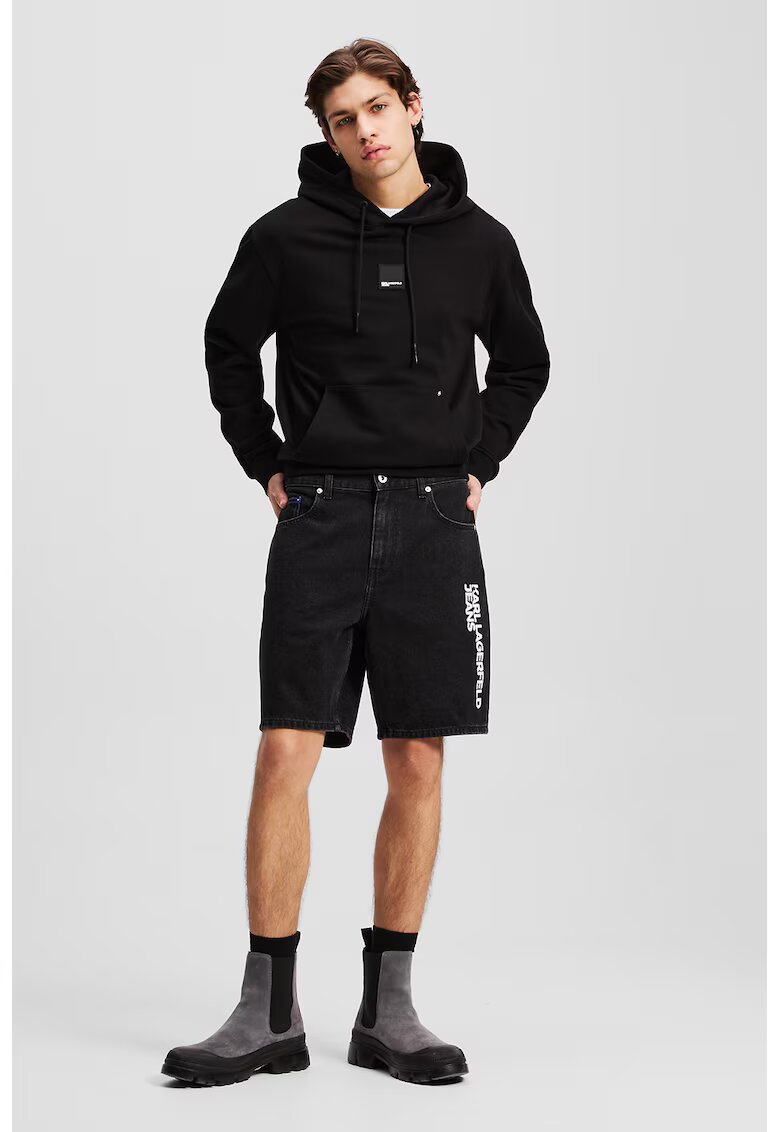 Karl Lagerfeld Jeans Blugi scurti relaxed-fit - Negru