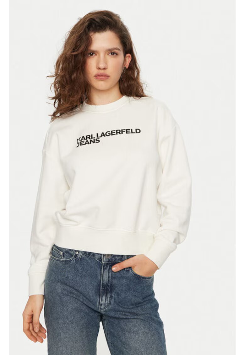 Karl Lagerfeld Jeans Bluza dama - 304583247 - Bumbac organic - Alb - Alb