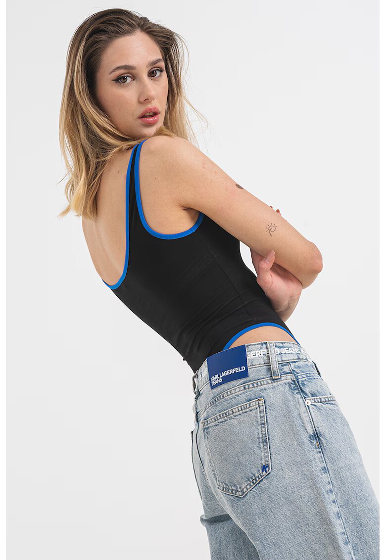 Karl Lagerfeld Jeans Body cu decolteu adanc - Negru
