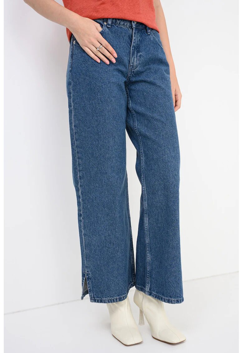 Karl Lagerfeld Jeans Bugi relaxed-fit cu talie medie - Albastru melange