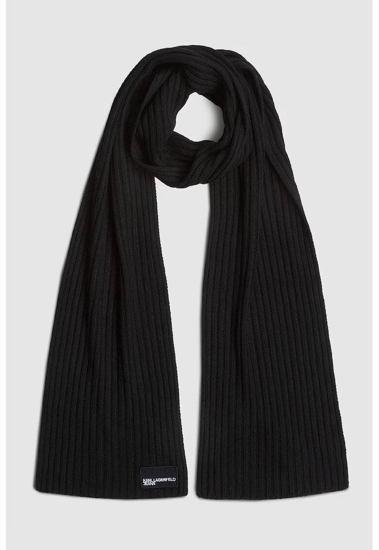 Karl Lagerfeld Jeans Esarfa din amestec de lana - Negru