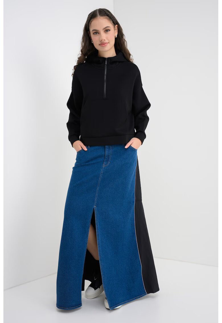 Karl Lagerfeld Jeans Fusta maxi cu slit frontal - Albastru inchis