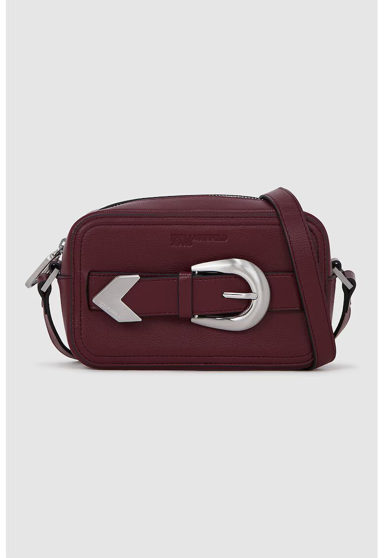 Karl Lagerfeld Jeans Geanta crossbody din piele ecologica cu catarama decorativa - Visiniu