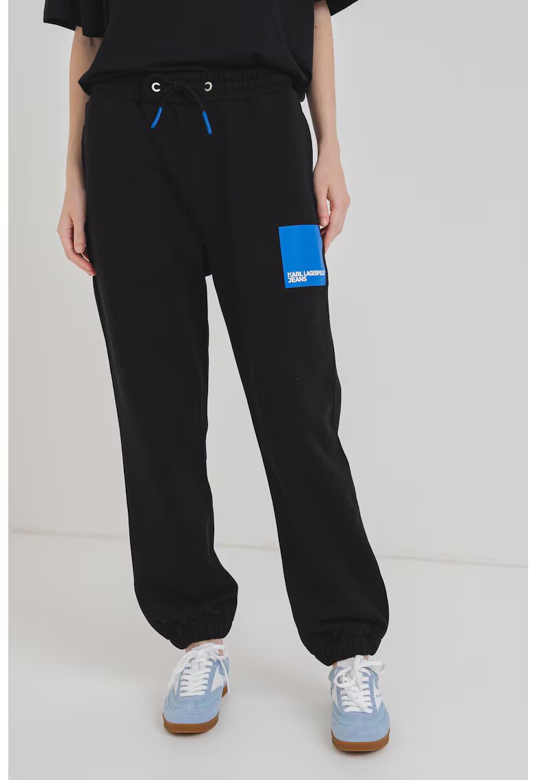 Karl Lagerfeld Jeans Pantaloni de trening din bumbac organic - Negru
