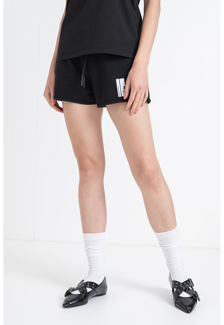 Karl Lagerfeld Jeans Pantaloni scurti de trening - din bumbac organic cu snur - Negru