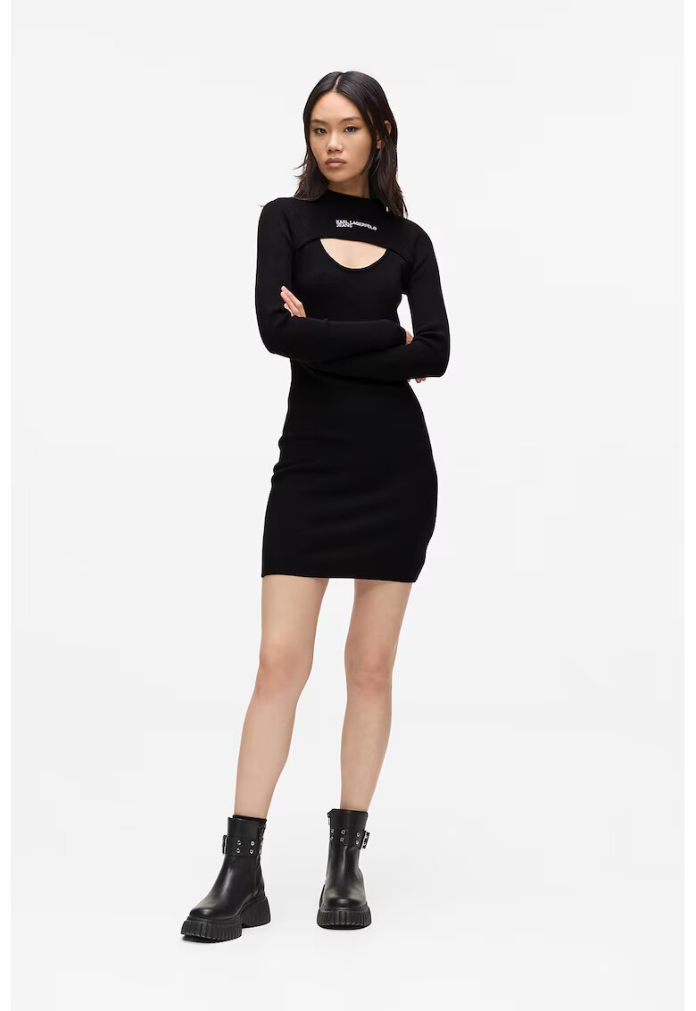 Karl Lagerfeld Jeans Rochie mini cu detaliu cu logo - Negru