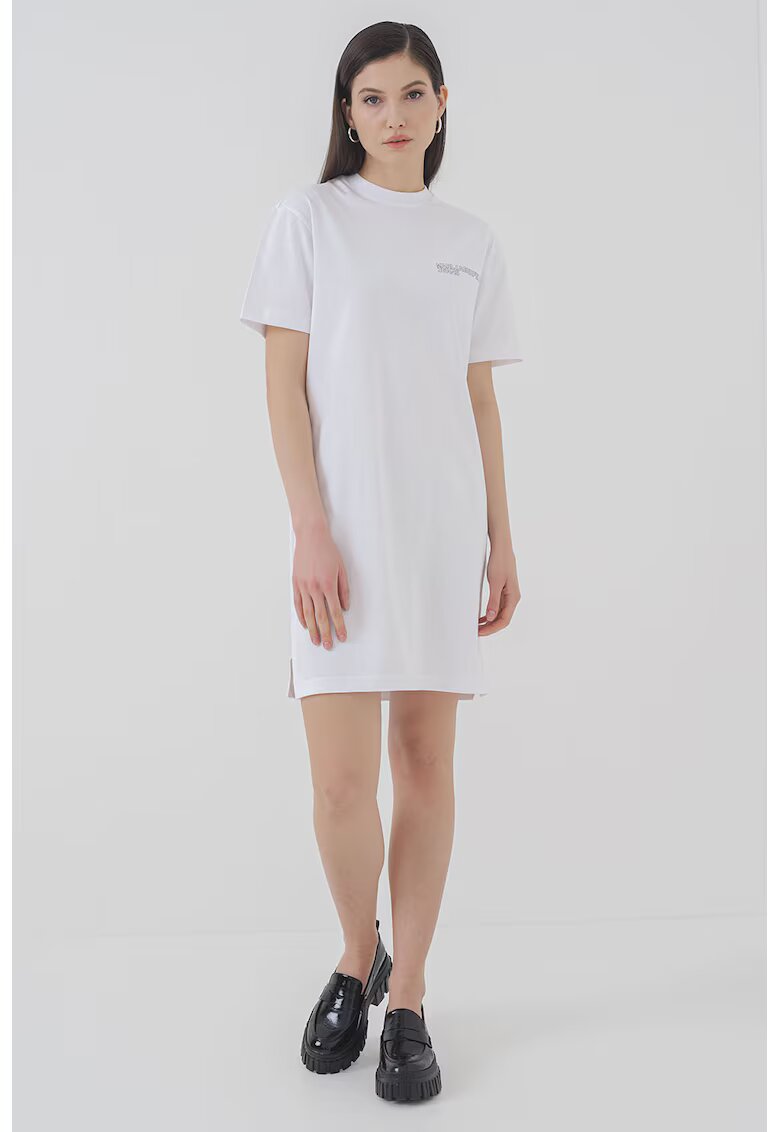 Karl Lagerfeld Jeans Rochie-tricou cu logo - Negru/Alb optic