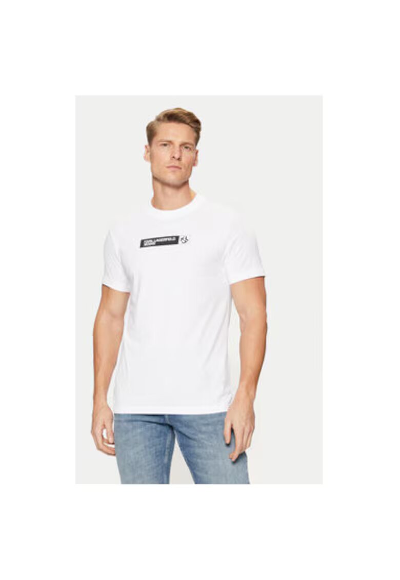 Karl Lagerfeld Jeans Tricou barbati - 304614101 - Poliester/Bumbac organic - Alb - Alb