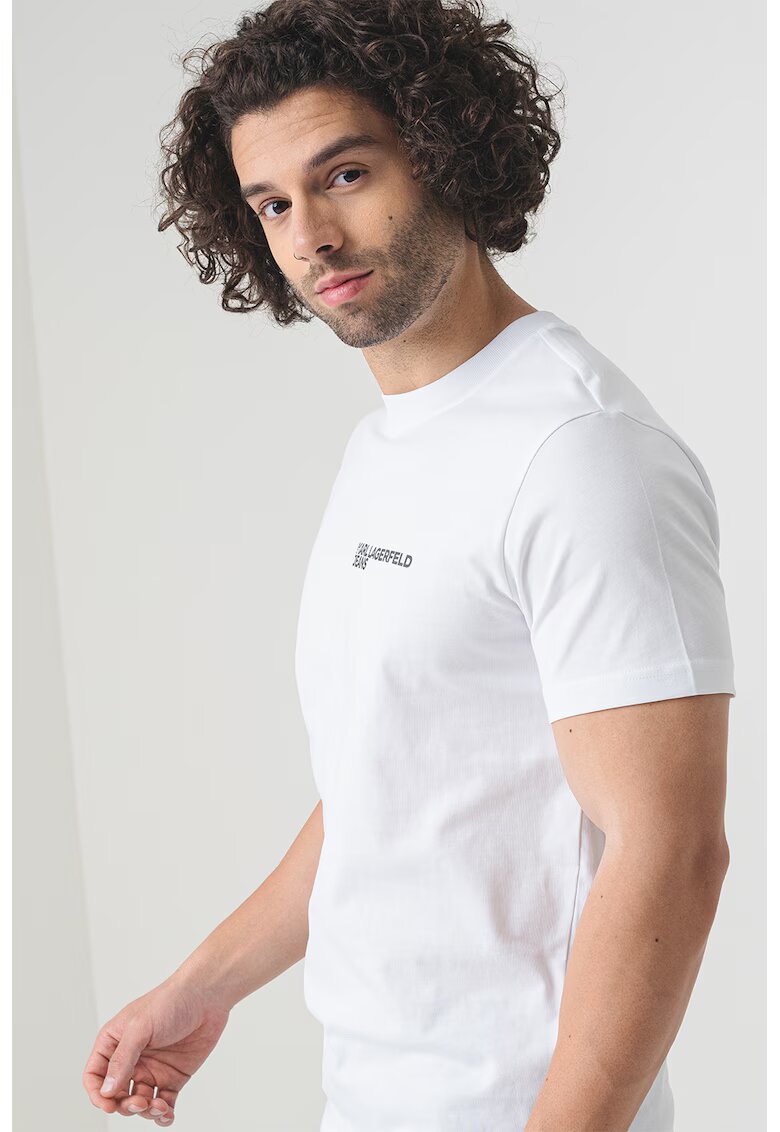 Karl Lagerfeld Jeans Tricou din bumbac organic cu detaliu logo - Alb