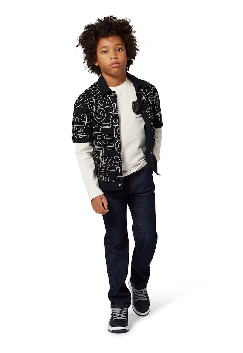 KARL LAGERFELD KIDS Blugi cu cusaturi contrastante - Albastru ultramarin