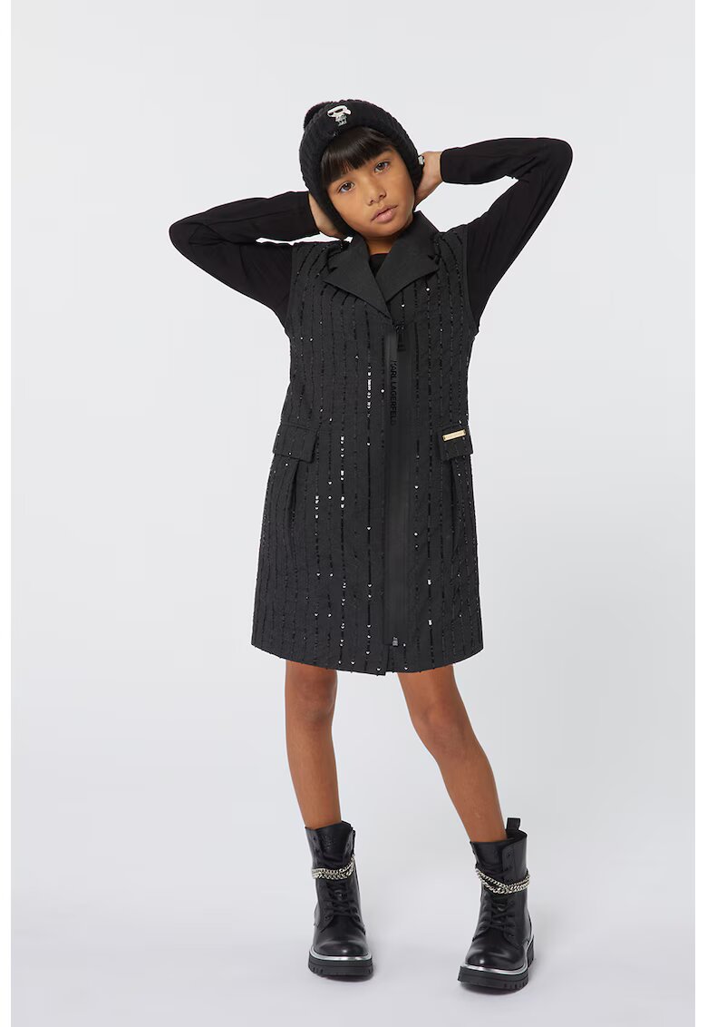 KARL LAGERFELD KIDS Bluza cu logo - Alb/Negru