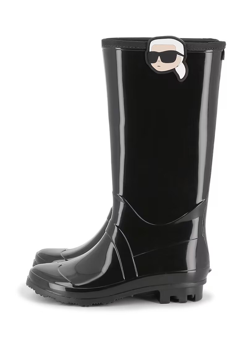 KARL LAGERFELD KIDS Cizme cu detaliu logo - Negru