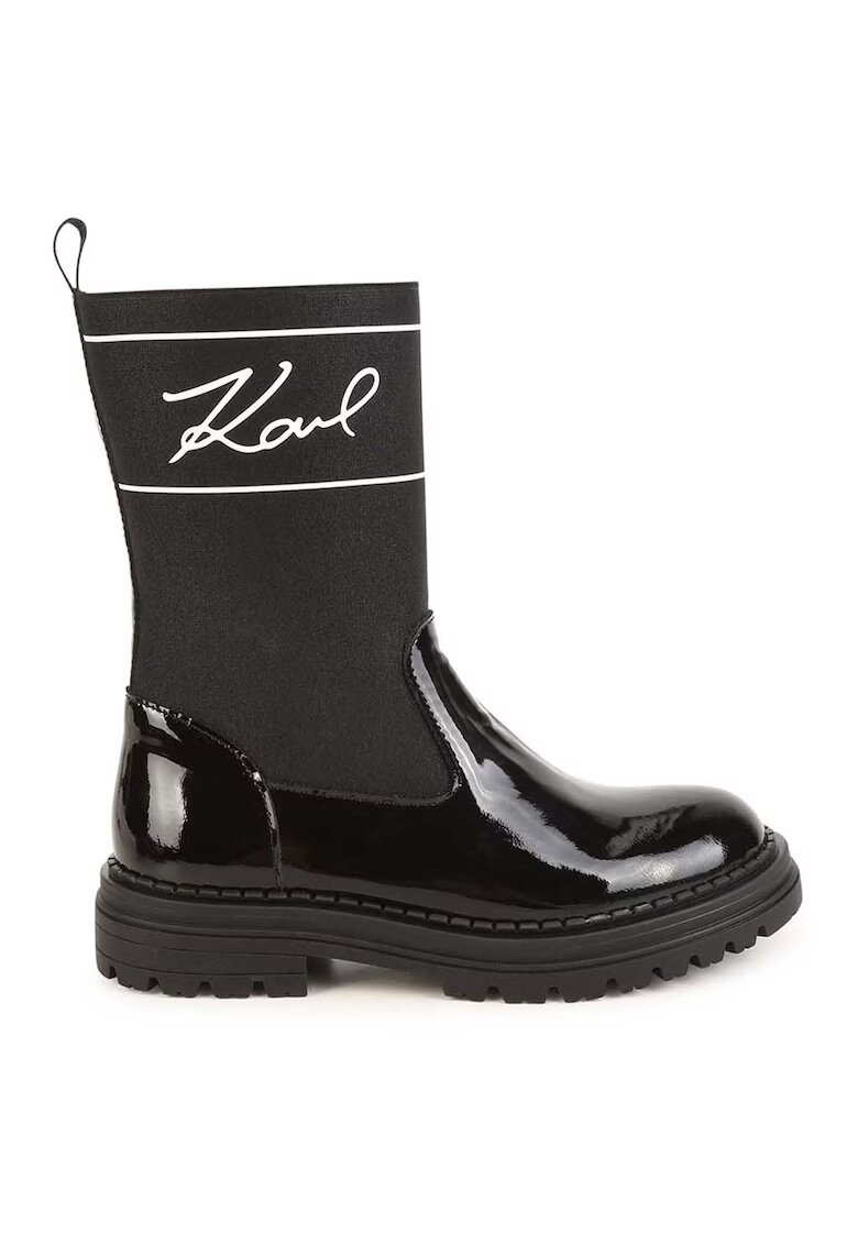 KARL LAGERFELD KIDS Cizme mid-calf cu logo - Negru