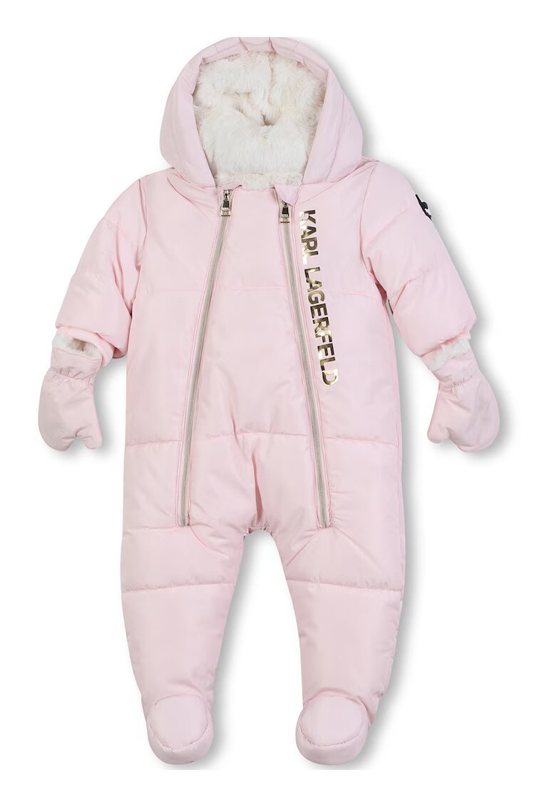 KARL LAGERFELD KIDS Costum de zapada cu imprimeu logo - Auriu/Roz deschis