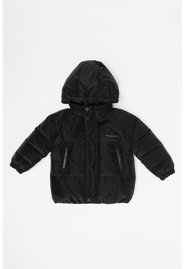 KARL LAGERFELD KIDS Geaca cu buzunare cu fermoar - Negru stins