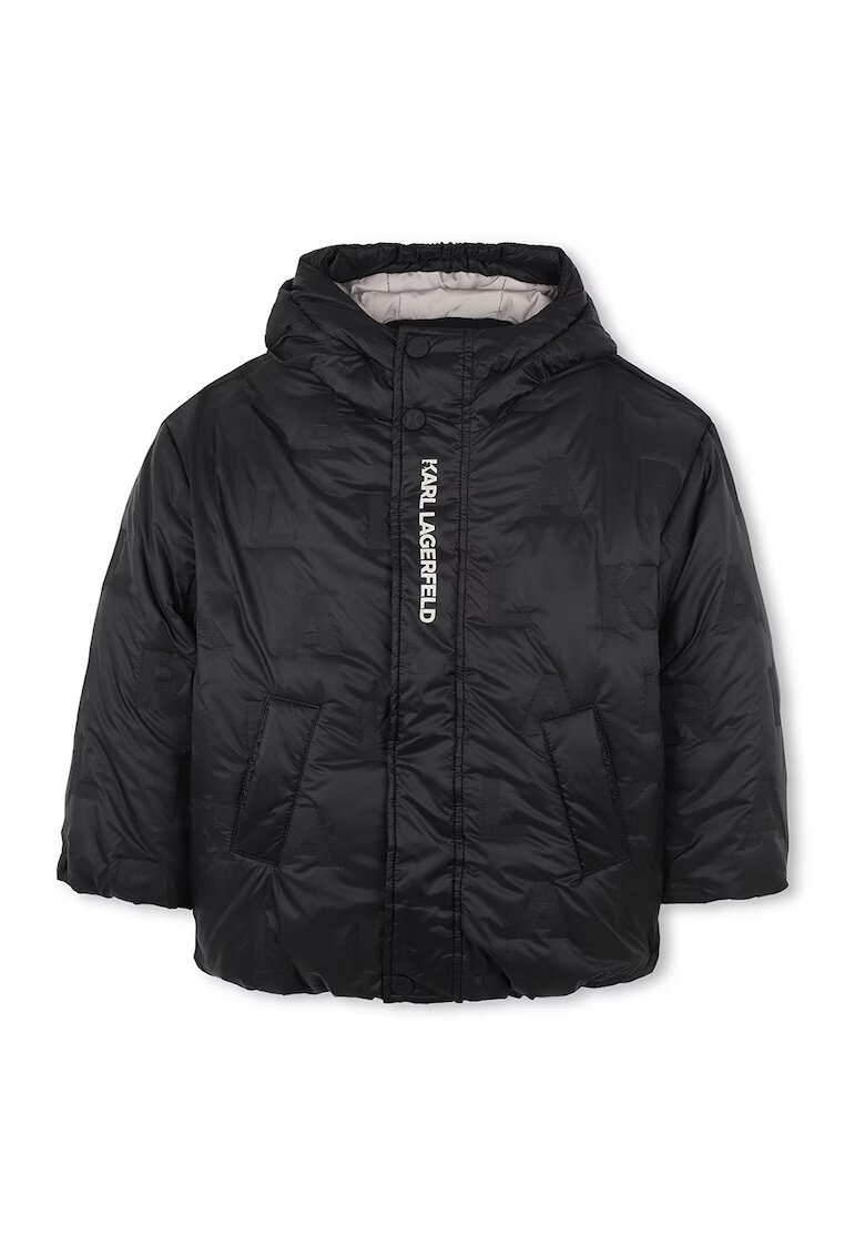 KARL LAGERFELD KIDS Geaca cu imprimeu logo - Negru