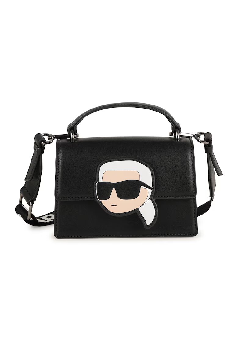KARL LAGERFELD KIDS Geanta crossbody cu logo - Negru