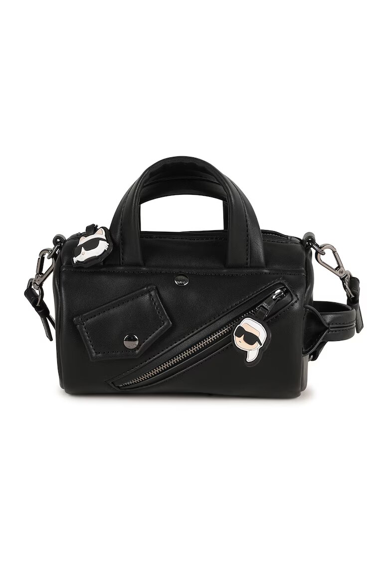 KARL LAGERFELD KIDS Geanta cu bareta de umar si logo - Alb/Negru