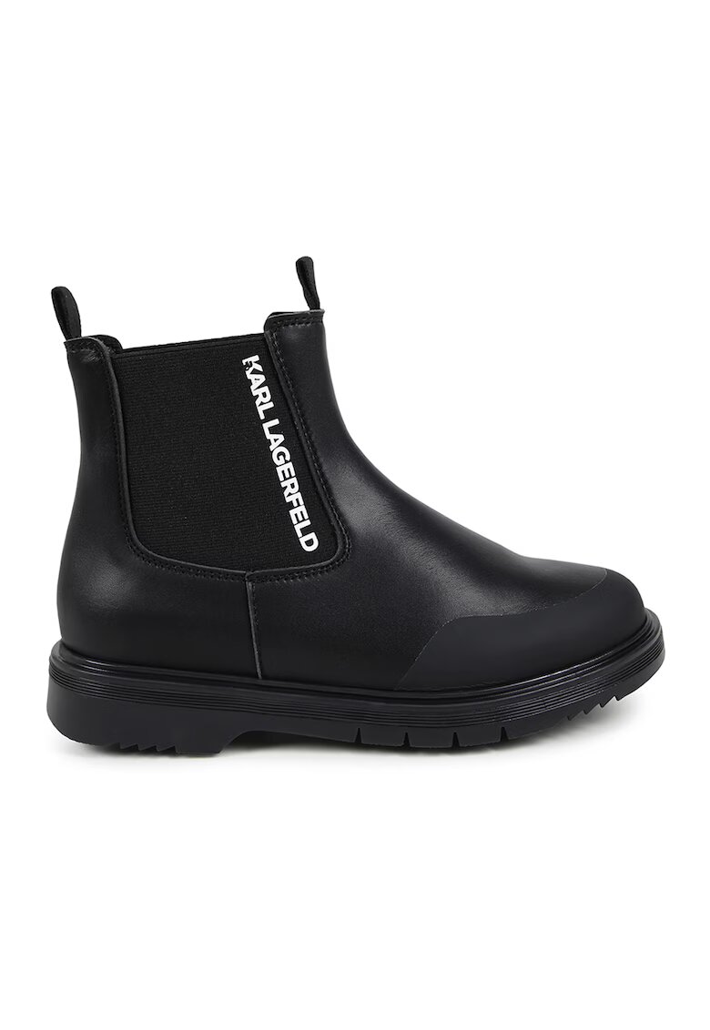 KARL LAGERFELD KIDS Ghete Chelsea cu imprimeu logo - Negru