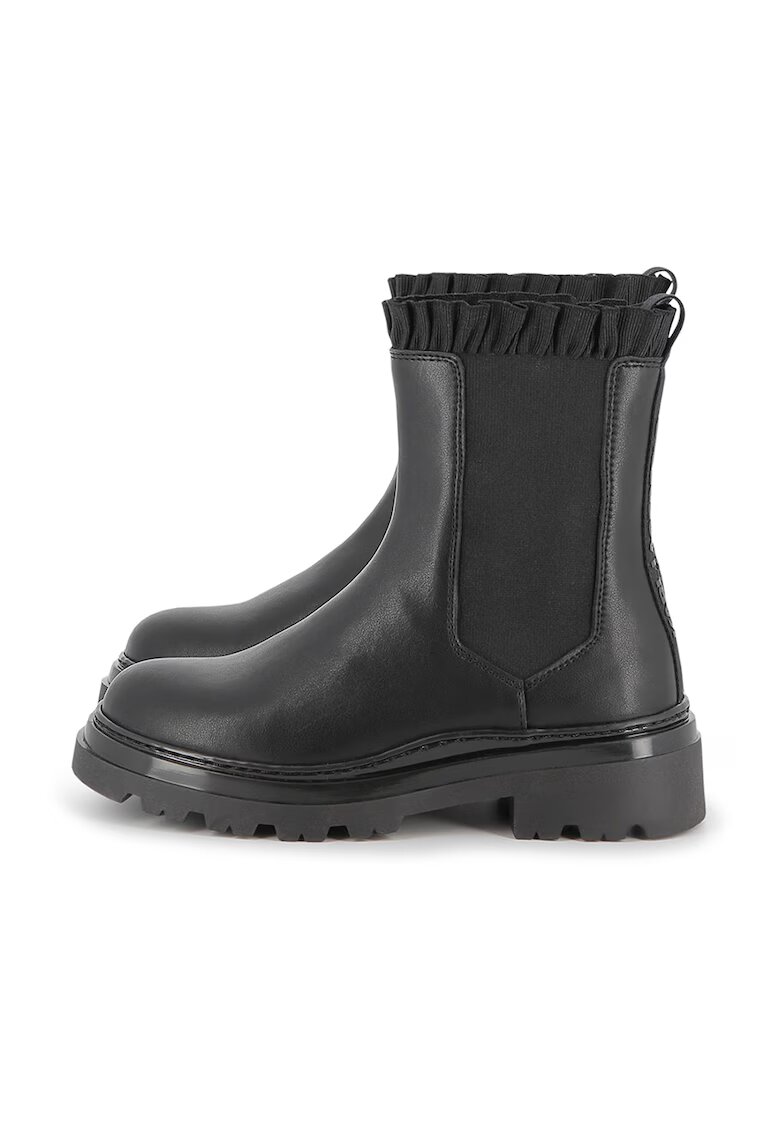KARL LAGERFELD KIDS Ghete Chelsea din piele - Negru