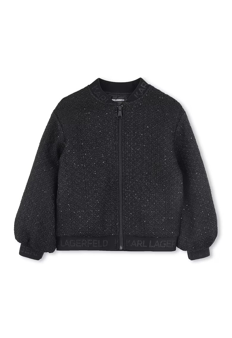 KARL LAGERFELD KIDS Jacheta cu garnituri logo - Negru