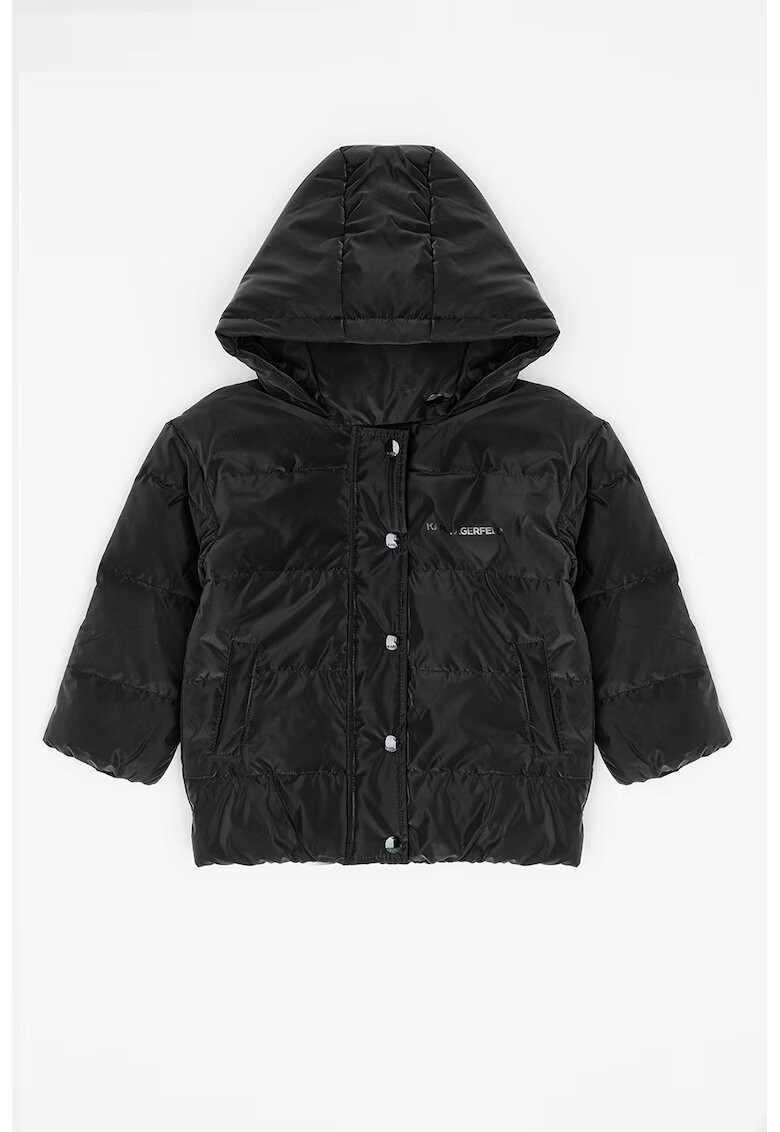 KARL LAGERFELD KIDS Karl Lagerfeld - Geaca cu aspect mattlasat - Negru