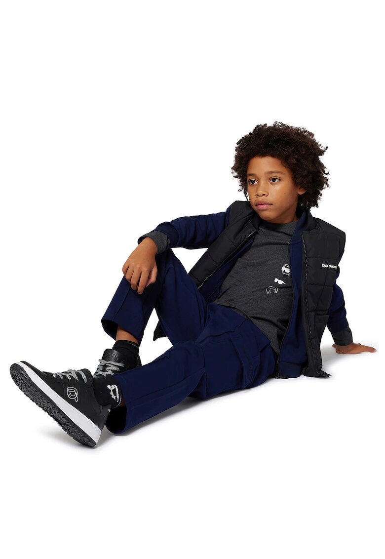 KARL LAGERFELD KIDS Pantaloni cargo cu croiala dreapta - Albastru indigo