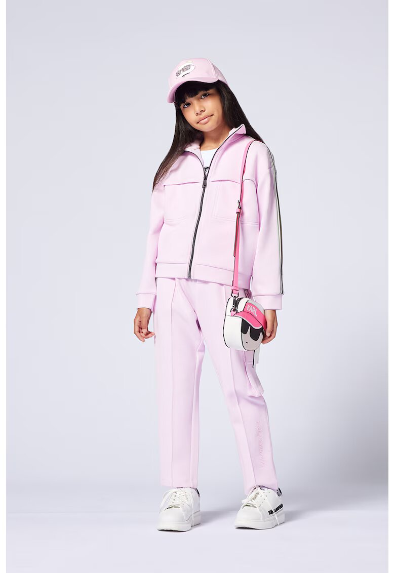 KARL LAGERFELD KIDS Pantaloni de trening cu buzunare - Roz pastel