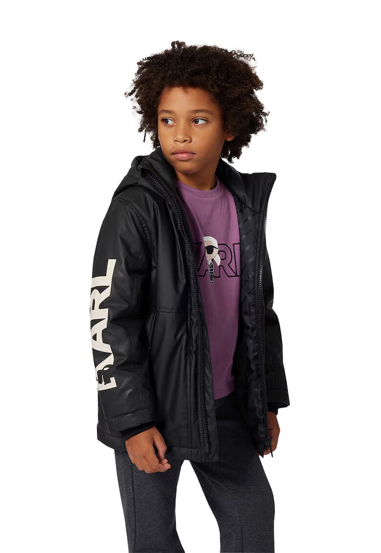 KARL LAGERFELD KIDS Pantaloni de trening cu logo - Gri antracit
