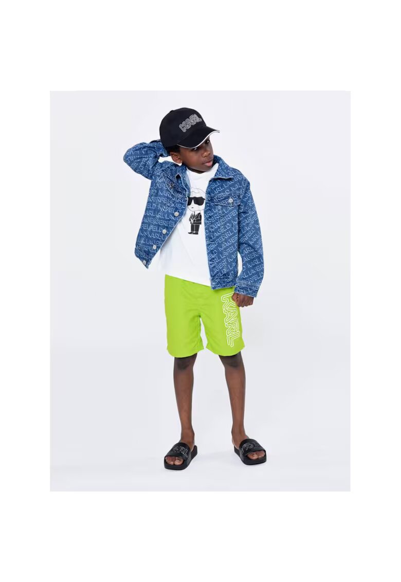 KARL LAGERFELD KIDS Pantaloni inot baieti - 301984726 - Poliester - Verde - Verde