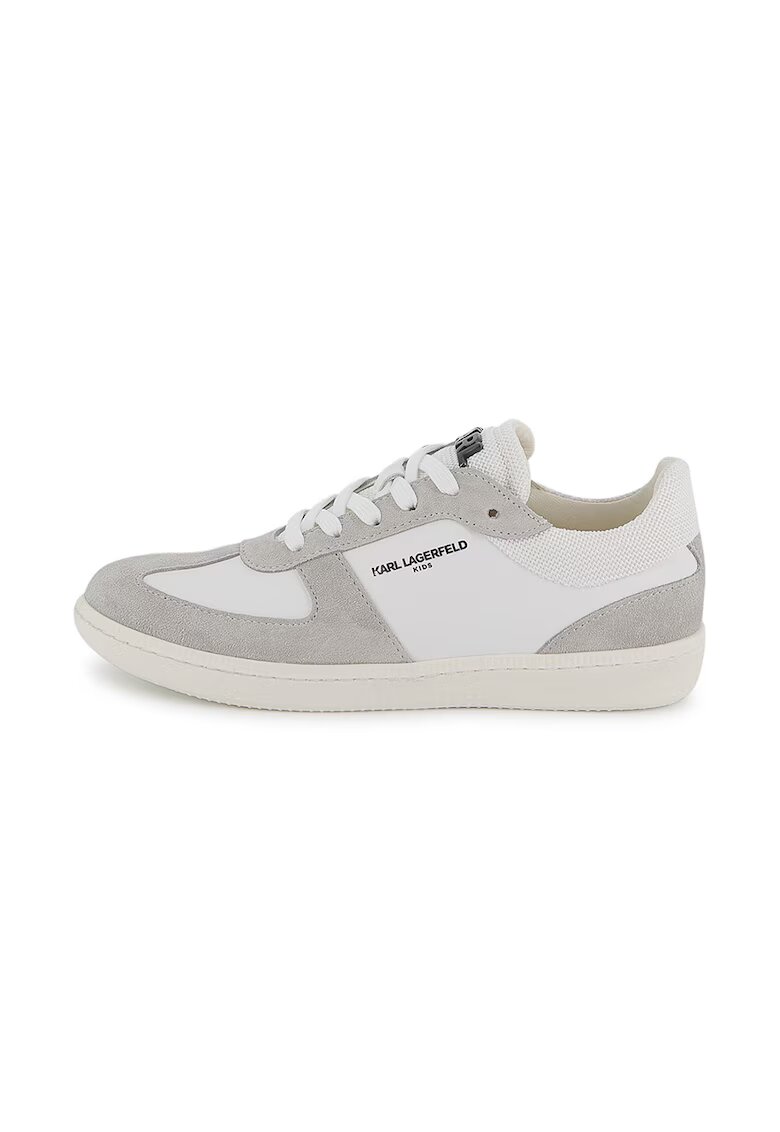 KARL LAGERFELD KIDS Pantofi sport cu garnituri din piele intoarsa - Bej deschis