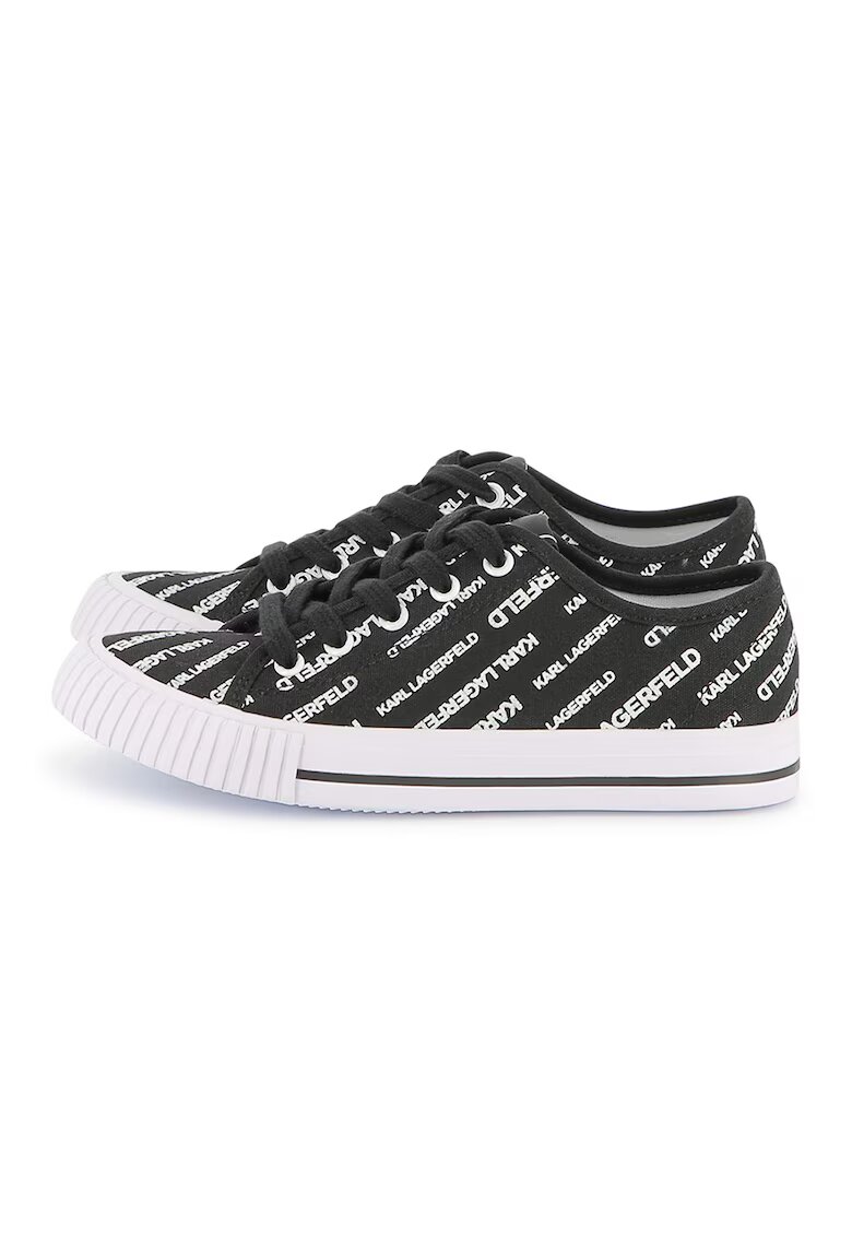 KARL LAGERFELD KIDS Pantofi sport cu logo - Alb/Negru