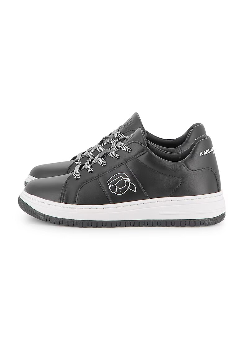 KARL LAGERFELD KIDS Pantofi sport din piele cu logo - Negru