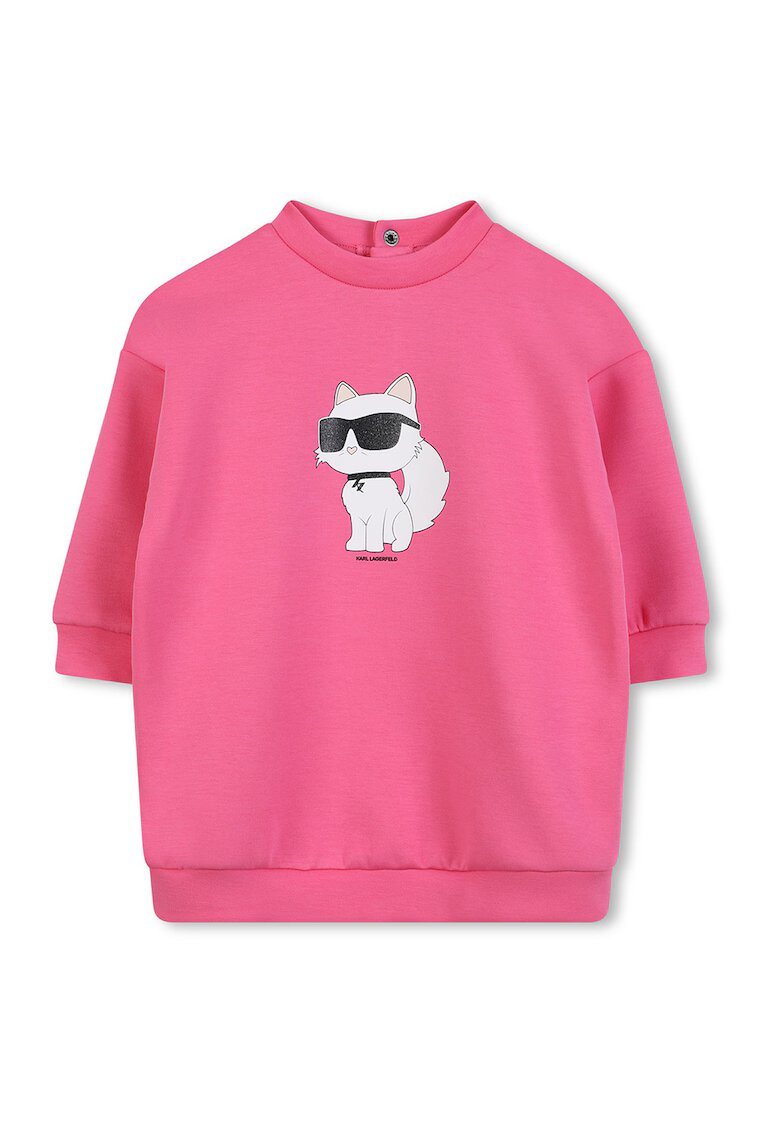 KARL LAGERFELD KIDS Rochie-bluza de trening cu decolteu la baza gatului - Roz
