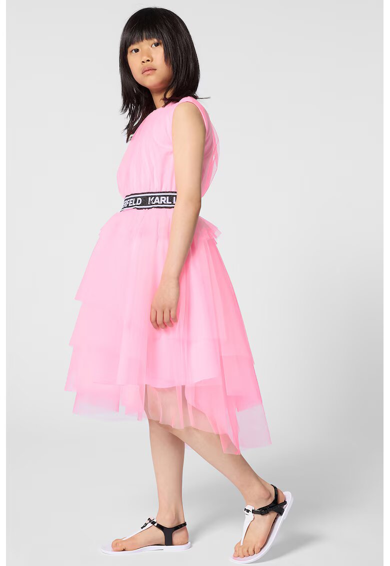 KARL LAGERFELD KIDS Rochie fara maneci din tul - Roz pastel