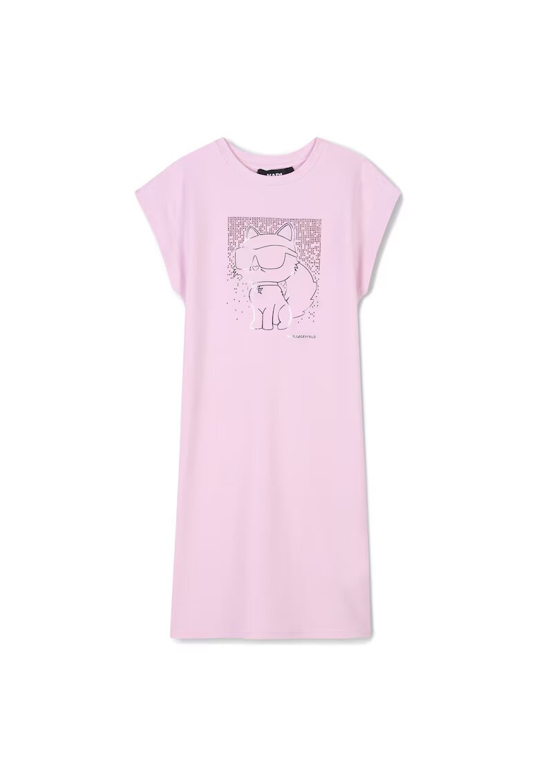 KARL LAGERFELD KIDS Rochie fete Z30456 46 - Bumbac organic/Modal - Roz - Roz