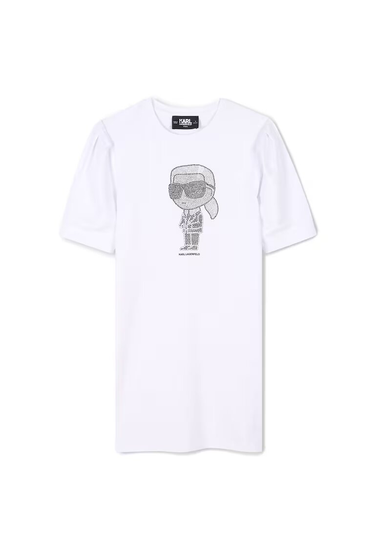 KARL LAGERFELD KIDS Rochie fete Z30458 10 - Bumbac organic/Modal - Alb - Alb