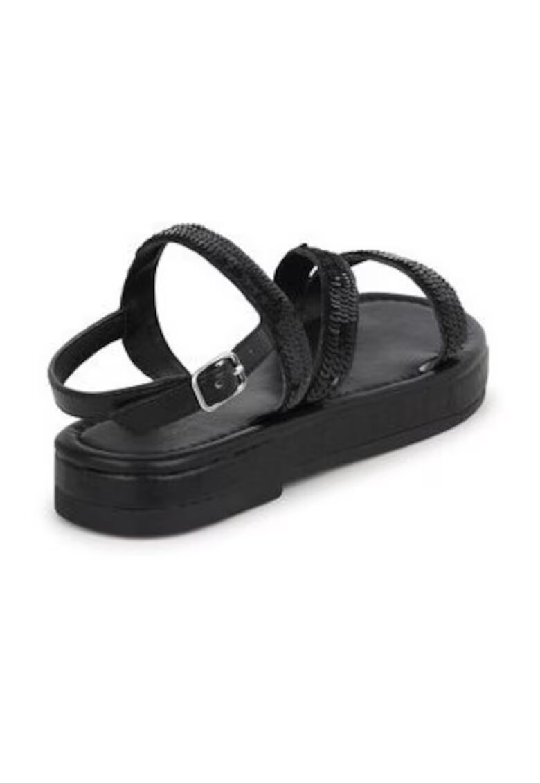 KARL LAGERFELD KIDS Sandale fete 303669270 - Piele ecologica - Negru - Negru