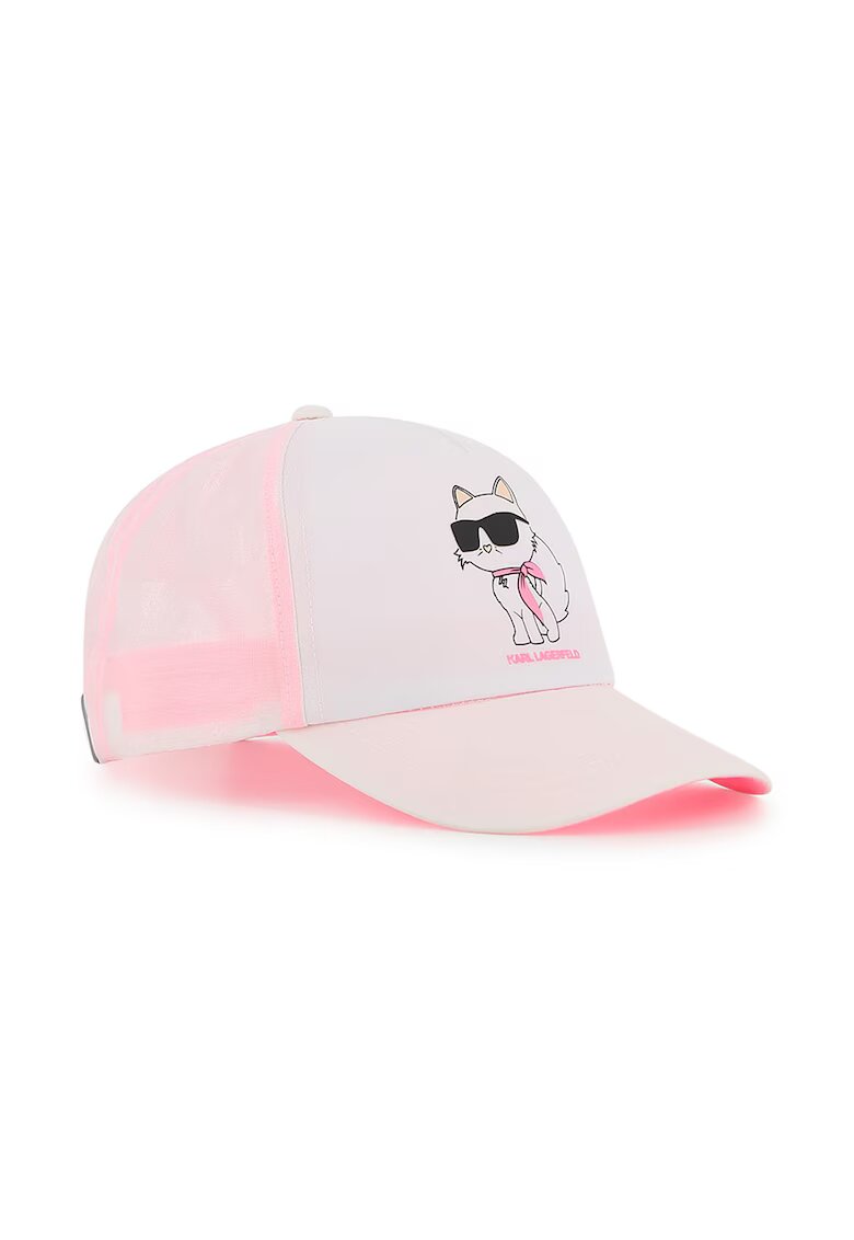 KARL LAGERFELD KIDS Sapca cu imprimeu logo - Roz pastel