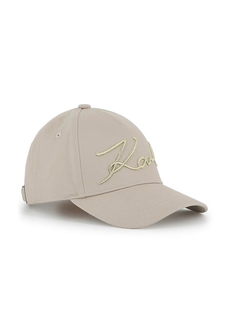 KARL LAGERFELD KIDS Sapca din bumbac cu broderie logo - Bej deschis