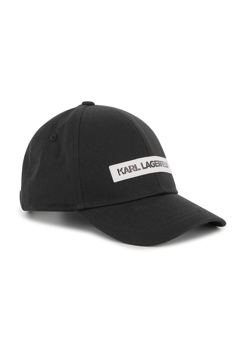 KARL LAGERFELD KIDS Sapca din bumbac cu logo - Alb/Negru stins