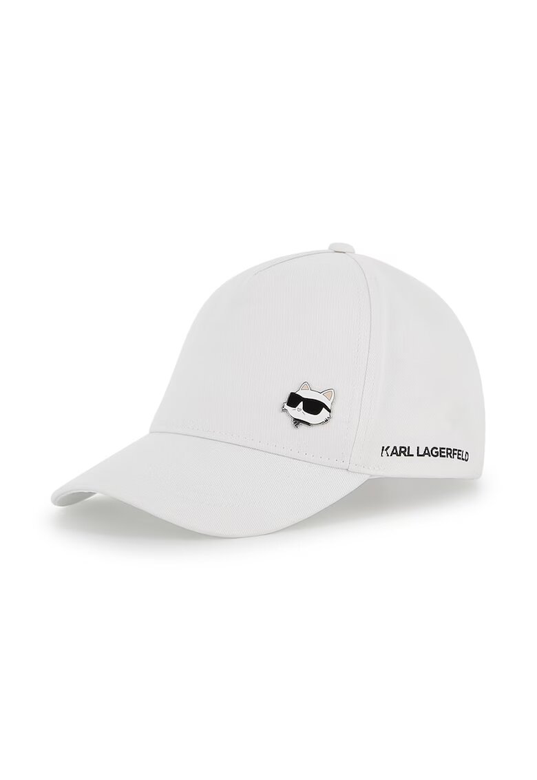 KARL LAGERFELD KIDS Sapca din bumbac cu logo - Alb optic