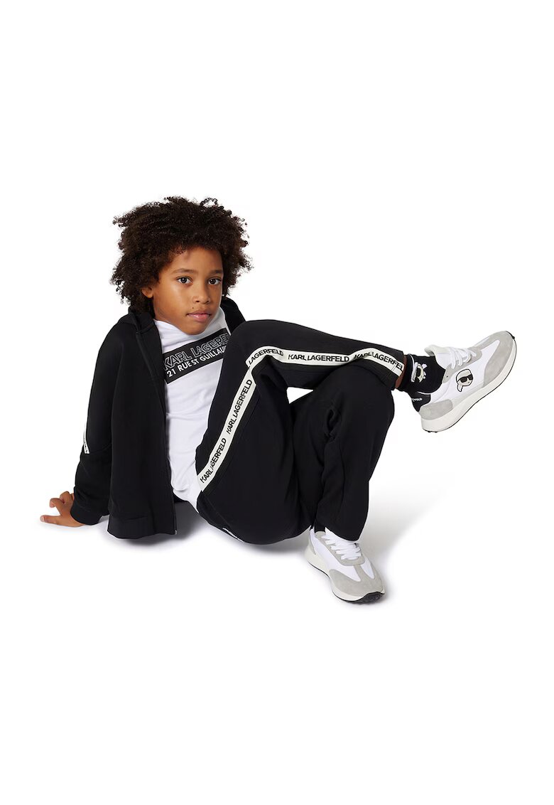 KARL LAGERFELD KIDS Tricou cu imprimeu logo - Alb/Negru